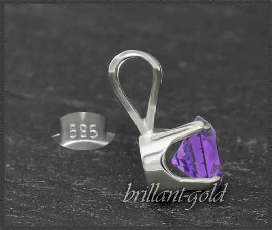 Anhänger 585 Gold Amethyst violett 4,5,6,7mm